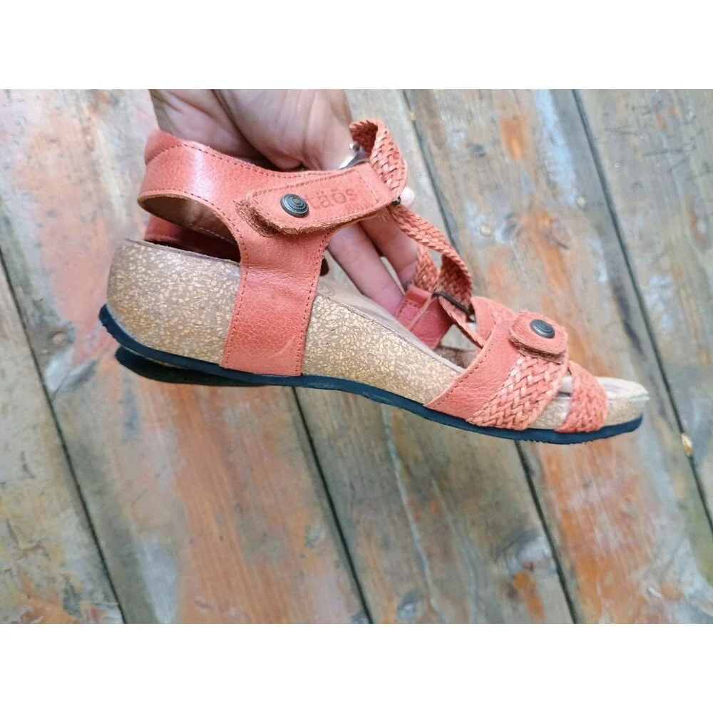 Taos 5-5.5 EU 36 Trulie Burnt Orange Women's Woven Leather Braid Wedge Sandals